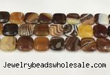 CAA4765 15.5 inches 20*20mm square banded agate beads wholesale