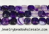 CAA4766 15.5 inches 20*20mm square banded agate beads wholesale