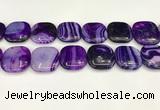 CAA4774 15.5 inches 25*25mm square banded agate beads wholesale