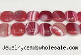 CAA4776 15.5 inches 25*25mm square banded agate beads wholesale