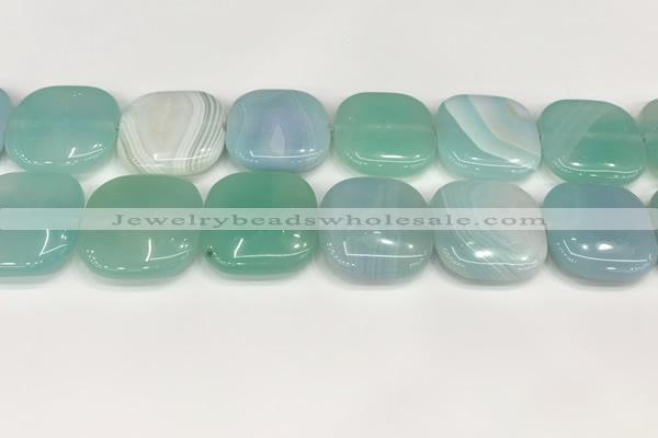 CAA4777 15.5 inches 25*25mm square banded agate beads wholesale