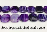 CAA4782 15.5 inches 30*30mm square banded agate beads wholesale