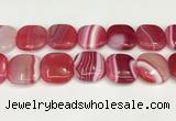 CAA4784 15.5 inches 30*30mm square banded agate beads wholesale