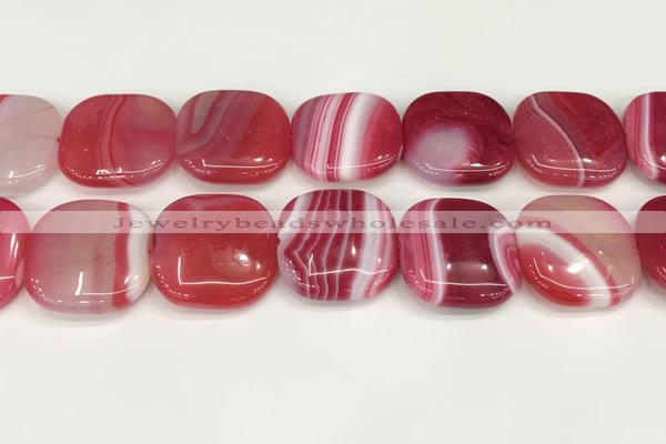 CAA4784 15.5 inches 30*30mm square banded agate beads wholesale