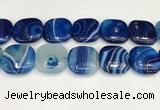 CAA4786 15.5 inches 30*30mm square banded agate beads wholesale