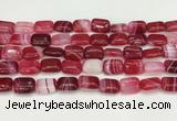 CAA4792 15.5 inches 10*14mm rectangle banded agate beads wholesale