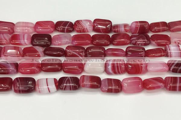 CAA4792 15.5 inches 10*14mm rectangle banded agate beads wholesale