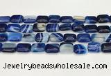 CAA4802 15.5 inches 12*16mm rectangle banded agate beads wholesale