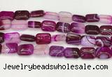 CAA4807 15.5 inches 13*18mm rectangle banded agate beads wholesale