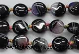 CAA493 15.5 inches 12mm flat round agate druzy geode beads