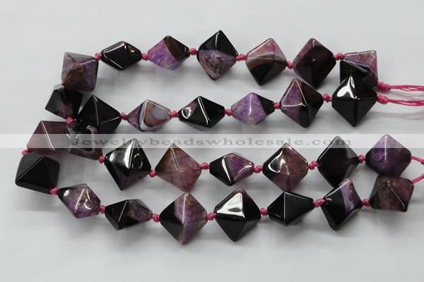 CAA495 15.5 inches 20*20mm pyramid agate druzy geode beads