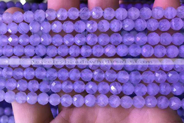 CAA5005 15.5 inches 6mm faceted round blue lace agate beads