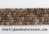 CAA5010 15.5 inches 6mm faceted round flower agate beads