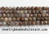 CAA5012 15.5 inches 10mm faceted round flower agate beads