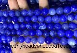 CAA5031 15.5 inches 8mm round blue dragon veins agate beads