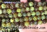 CAA5039 15.5 inches 10mm round yellow dragon veins agate beads