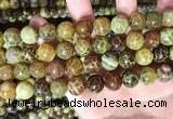 CAA5040 15.5 inches 12mm round yellow dragon veins agate beads