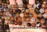 CAA5064 15.5 inches 10mm faceted round dragon veins agate beads