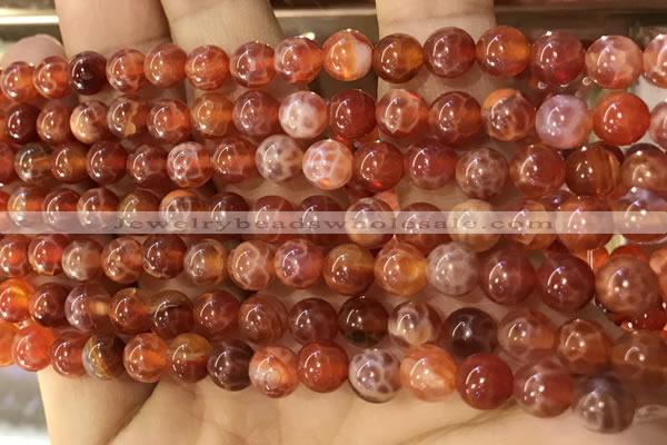 CAA5070 15.5 inches 4mm round red dragon veins agate beads