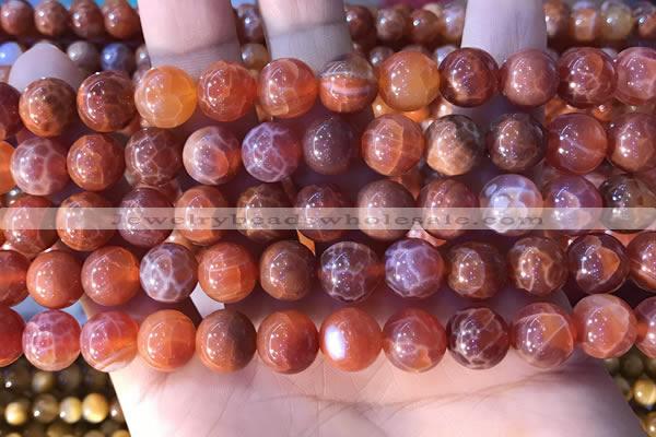 CAA5073 15.5 inches 10mm round red dragon veins agate beads