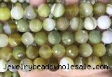 CAA5162 15.5 inches 16mm faceted round banded agate beads