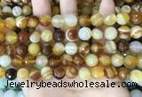 CAA5171 15.5 inches 6mm faceted round banded agate beads