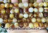 CAA5172 15.5 inches 8mm faceted round banded agate beads