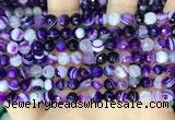 CAA5178 15.5 inches 6mm faceted round banded agate beads