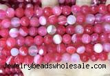 CAA5193 15.5 inches 8mm faceted round banded agate beads