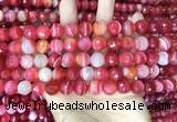 CAA5199 15.5 inches 6mm faceted round banded agate beads