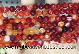 CAA5206 15.5 inches 6mm faceted round banded agate beads