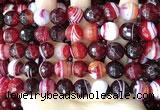 CAA5216 15.5 inches 12mm faceted round banded agate beads