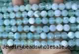 CAA5221 15.5 inches 8mm faceted round banded agate beads