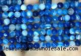 CAA5227 15.5 inches 6mm faceted round banded agate beads