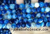 CAA5229 15.5 inches 10mm faceted round banded agate beads