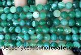 CAA5235 15.5 inches 8mm faceted round banded agate beads