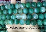 CAA5239 15.5 inches 16mm faceted round banded agate beads