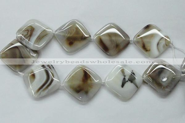 CAA526 15.5 inches 35*35mm diamond madagascar agate beads