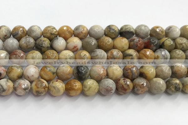 CAA5292 15.5 inches 8mm faceted round crazy lace agate beads wholesale