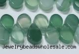 CAA5307 Top drilled 6*8mm flat teardrop line agate beads