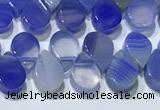 CAA5318 Top drilled 6*8mm flat teardrop line agate beads