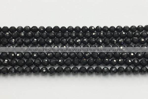 CAA5337 15.5 inches 6mm faceted round black onyx beads wholesale