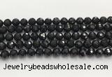 CAA5339 15.5 inches 10mm faceted round black onyx beads wholesale