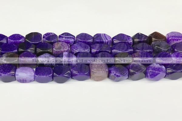 CAA5370 15.5 inches 10*12mm - 11*16mm faceted nuggets agate beads