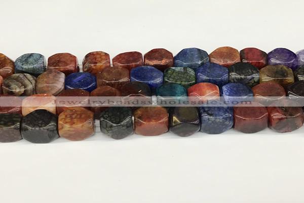 CAA5381 15.5 inches 10*12mm - 11*16mm faceted nuggets agate beads