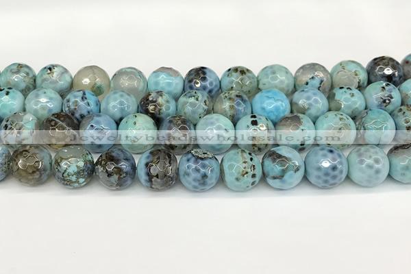 CAA5422 15.5 inches 14mm faceted round agate gemstone beads