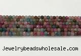 CAA5435 15.5 inches 6*8mm faceted rondelle agate gemstone beads