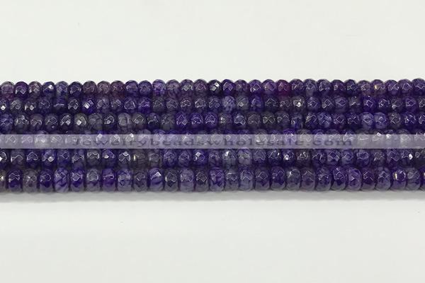 CAA5436 15.5 inches 6*8mm faceted rondelle agate gemstone beads