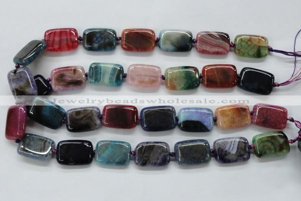 CAA545 15.5 inches 18*25mm rectangle dyed madagascar agate beads