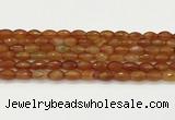 CAA5457 15.5 inches 8*12mm faceted rice agate beads